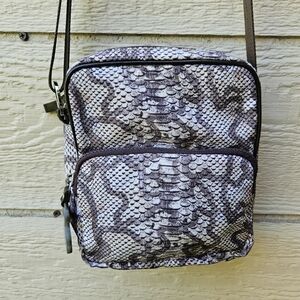 Tous small snakeskin print crossbody bag neutral tones